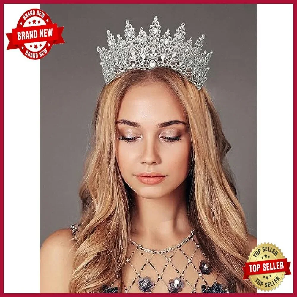 Crystal Tiara Crown for Women, Wedding Bride Headpiece, Prom Pageant Diadem